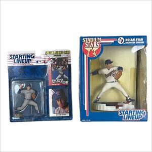 Lot of 2 Vintage Nolan Ryan Baseball Figurines MLB Texas Rangers New in Box